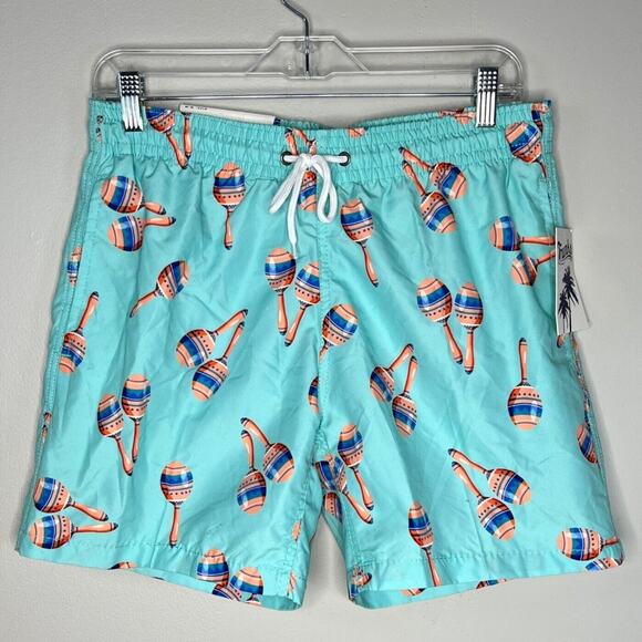 Trucks Swin Shorts Mens Medium Seafoam Green Maracas Swim Truncks Pool Beach - Picture 2 of 6